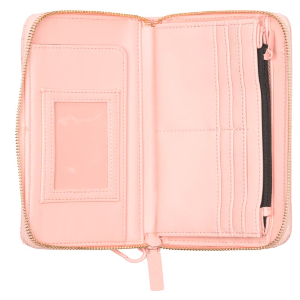 NIB Betsey Johnson Pink Floral Quilted Wallet w/ Removeable Wristlet Strap - Picture 2 of 6